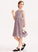 A-Line Scoop Neck With Amanda Knee-Length Lace Junior Bridesmaid Dresses Bow(s) Chiffon Beading