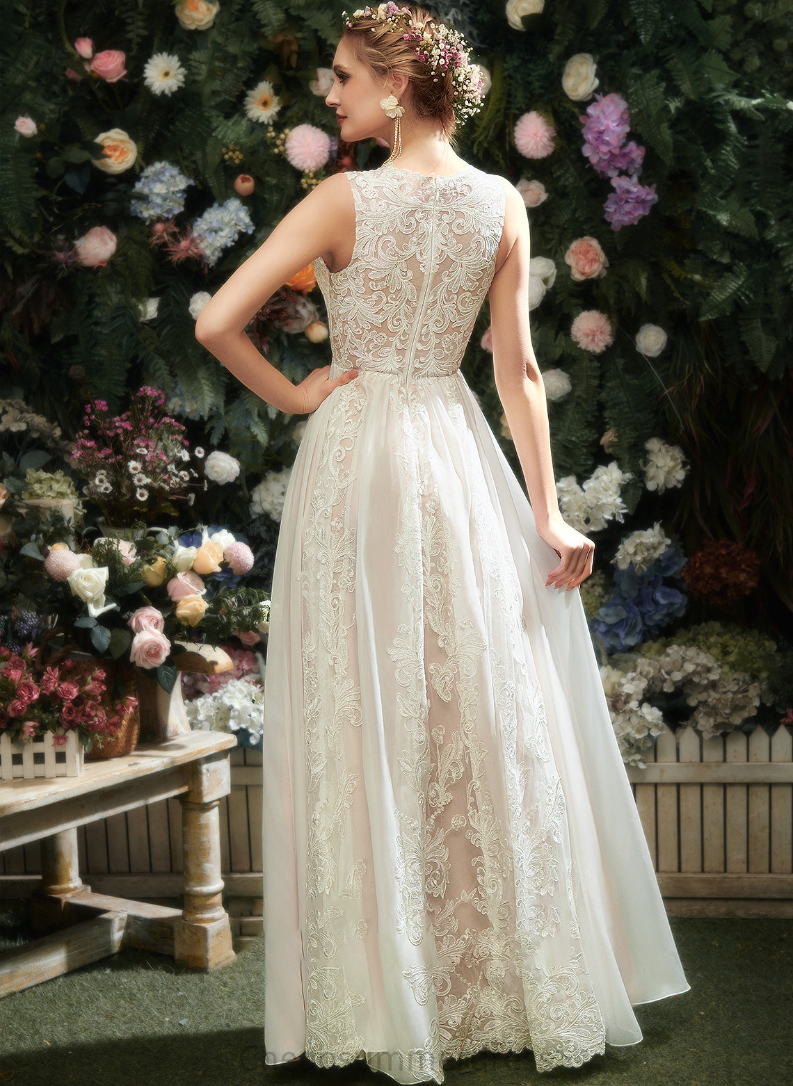 Dress Frederica Wedding A-Line Wedding Dresses Lace Floor-Length Scoop Neck With