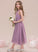 Halter Tea-Length A-Line Ayanna With Ruffle Junior Bridesmaid Dresses Chiffon