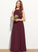 Emmalee Chiffon Neck A-Line Floor-Length Scoop Junior Bridesmaid Dresses