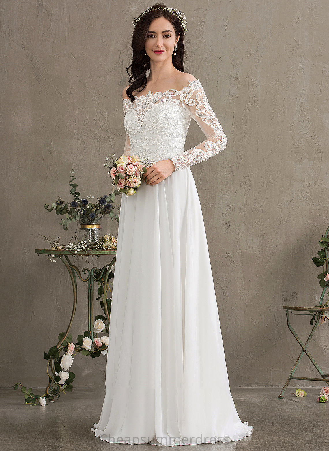 Dress Karissa Floor-Length Wedding A-Line Chiffon Wedding Dresses
