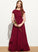 Neck A-Line Savanah Ruffles Cascading Lace With Junior Bridesmaid Dresses Floor-Length Scoop Chiffon Bow(s) Appliques