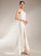 Wedding Neck Beading Dress Caroline Cowl Wedding Dresses A-Line Court Train With