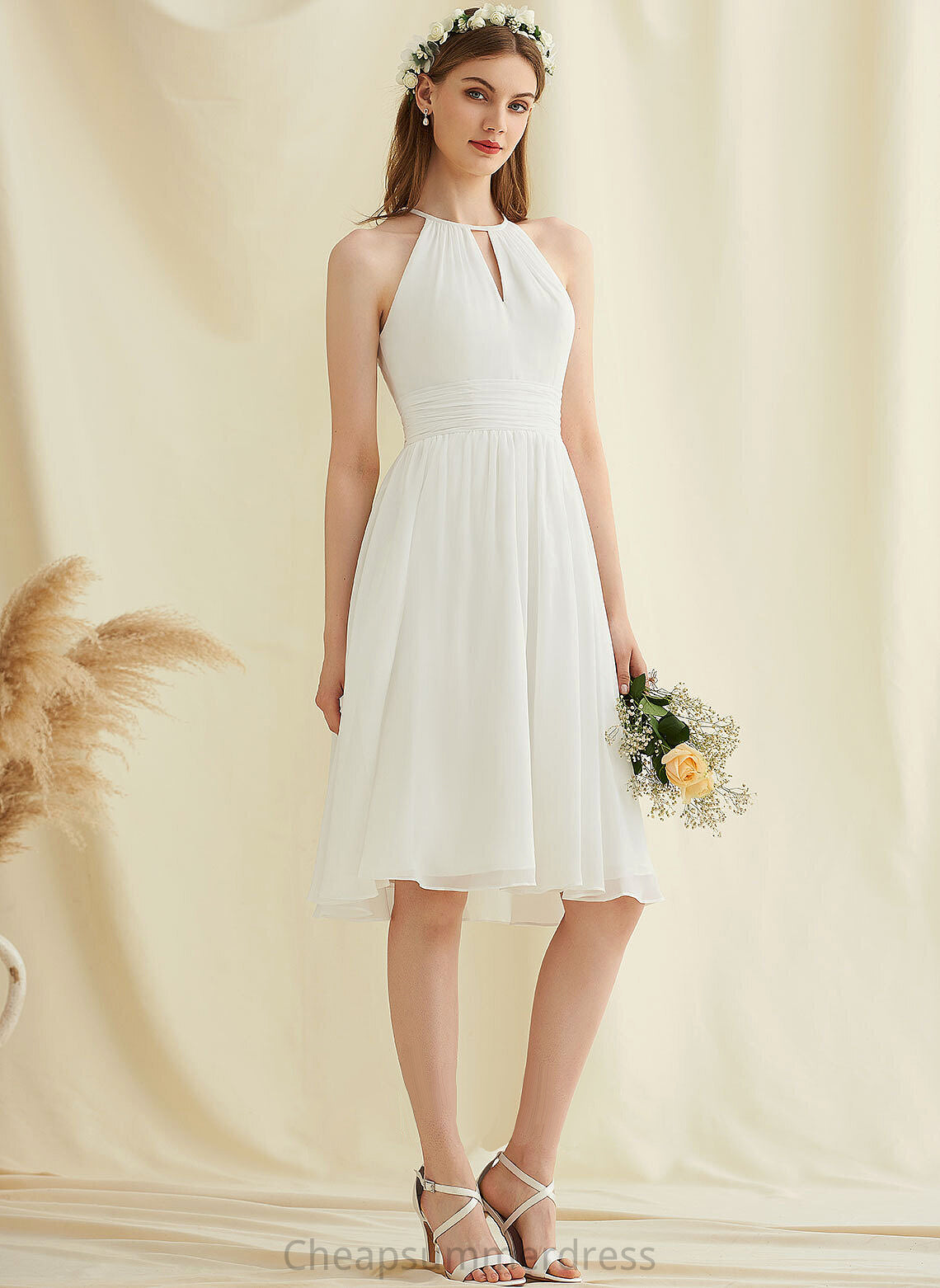 Dress Knee-Length Irene Wedding Wedding Dresses Chiffon A-Line