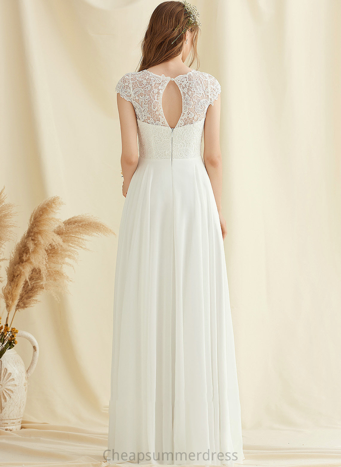 Wedding Wedding Dresses Dress Floor-Length A-Line Chiffon Lace Eden