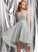 Beading Asymmetrical Chiffon A-Line Prom Dresses With Kathleen V-neck