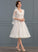 Wedding Dresses Paityn With Bow(s) A-Line Knee-Length Wedding V-neck Tulle Dress