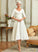 A-Line Dress Satin Wedding Dresses V-neck Julia Tea-Length Wedding