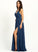 Front A-Line Split Giselle Floor-Length With V-neck Prom Dresses