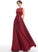 Floor-Length A-Line Fabric Satin Straps ScoopNeck Silhouette Neckline Length Ava Floor Length V-Neck