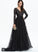 Train Sweep Ball-Gown/Princess Prom Dresses Tulle V-neck Eileen With Sequins Lace