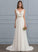 Dress Wedding Sequins Adeline With Court Train Chiffon Wedding Dresses Beading A-Line V-neck
