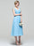 Tea-Length A-Line V-neck Length Embellishment Fabric Silhouette Ruffle Neckline Carissa V-Neck Floor Length