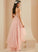 With Asymmetrical V-neck Prom Dresses Ball-Gown/Princess Lace Tulle Janae