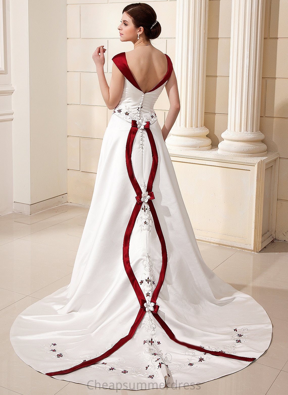 With Chapel Flower(s) Dress Wedding Beading Satin Train Ball-Gown/Princess Wedding Dresses June
