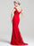 With Prom Dresses Trumpet/Mermaid Lace Train Sequins Jaelyn Sweep Beading Chiffon Off-the-Shoulder