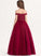 Lace Tulle Off-the-Shoulder Beading Junior Bridesmaid Dresses Ball-Gown/Princess Floor-Length With Isabella Sequins