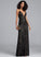Floor-Length Ellen V-neck Prom Dresses Sequined With Sheath/Column Sequins