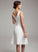 Silhouette Beading Knee-Length Length Fabric Embellishment Ruffle Neckline A-Line Sequins V-neck Lorena
