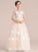 Tulle Floor-Length Flower(s) Ball-Gown/Princess Bow(s) Neck Cali With Scoop Junior Bridesmaid Dresses