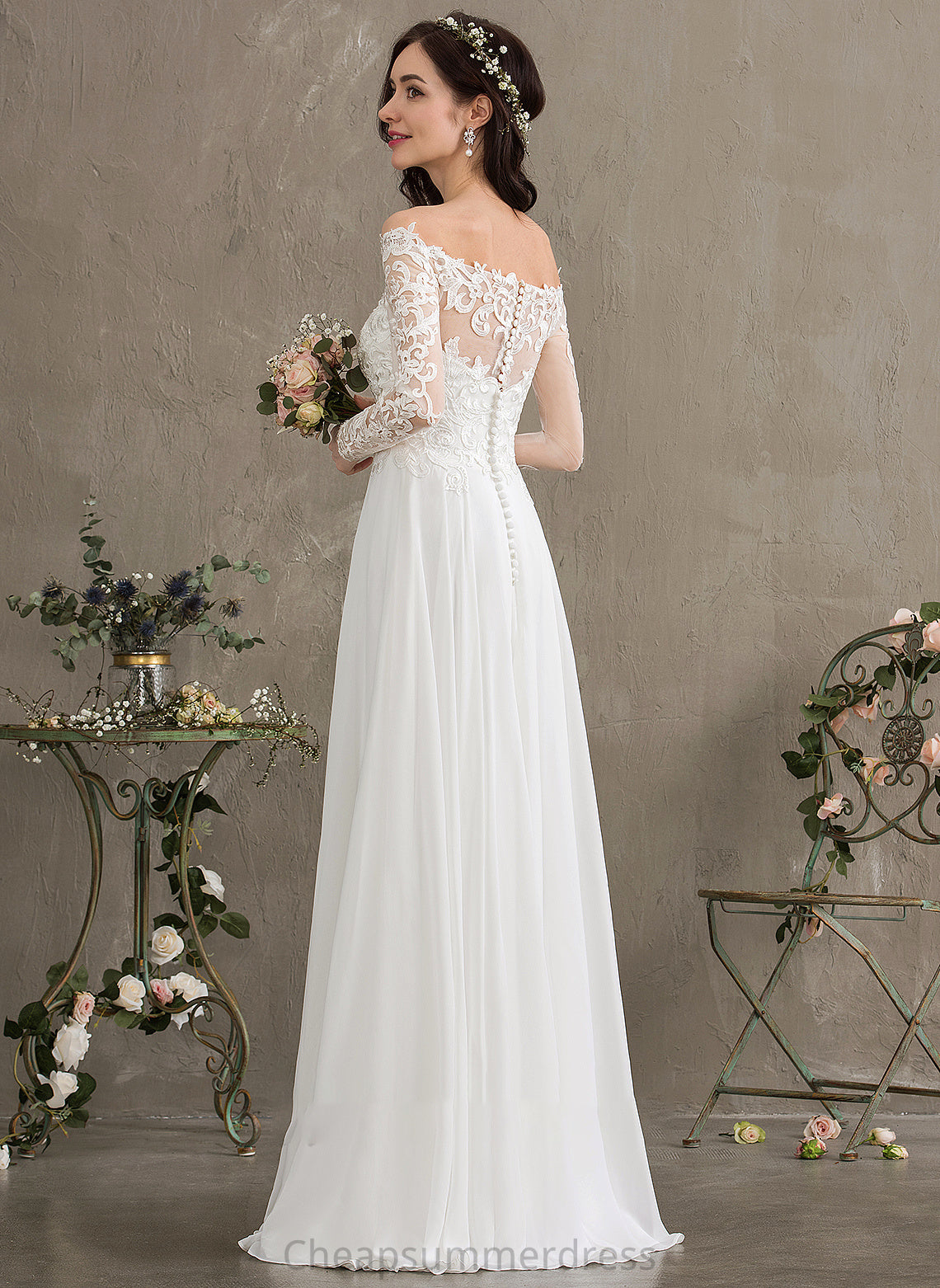 Dress Karissa Floor-Length Wedding A-Line Chiffon Wedding Dresses