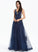 V-neck Tulle Lace Prom Dresses Sequins Yaretzi A-Line Floor-Length With