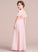 Floor-Length A-Line V-neck Junior Bridesmaid Dresses Cascading With Dayanara Ruffles Chiffon