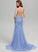 Neckline With Karlee Sequins Prom Dresses Trumpet/Mermaid Sweep Tulle Train Square