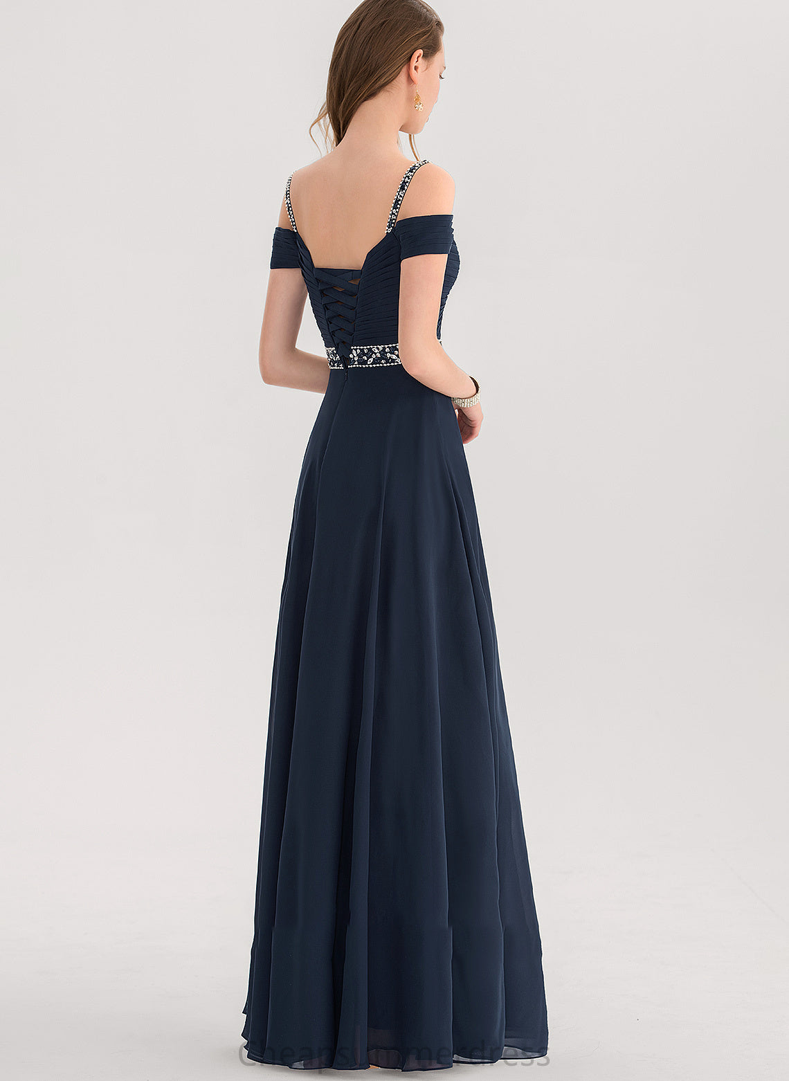 With Floor-Length Sweetheart Chiffon Greta A-Line Prom Dresses Beading Sequins