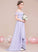 With Ruffles Junior Bridesmaid Dresses Chiffon Asymmetrical Kailyn A-Line Cascading Off-the-Shoulder