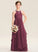 Ruffle Lainey With Chiffon Neck Scoop A-Line Floor-Length Junior Bridesmaid Dresses Beading