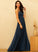 Length A-Line Ruffle Floor-Length V-neck Neckline Embellishment Fabric Silhouette Irene Natural Waist Floor Length