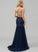 Neckline Prom Dresses Sequins Square Lace With Train Tulle Trumpet/Mermaid Delilah Sweep
