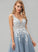 Lace Katrina Tulle Floor-Length With Ball-Gown/Princess Prom Dresses V-neck