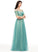 Neck Beading Floor-Length Tulle Ball-Gown/Princess Prom Dresses Krystal Scoop With