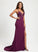 Trumpet/Mermaid Train Daisy V-neck Beading Jersey Prom Dresses With Sequins Sweep