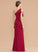 Sheath/Column Length One-Shoulder Floor-Length Fabric Embellishment Silhouette SplitFront Neckline Melany Floor Length A-Line/Princess