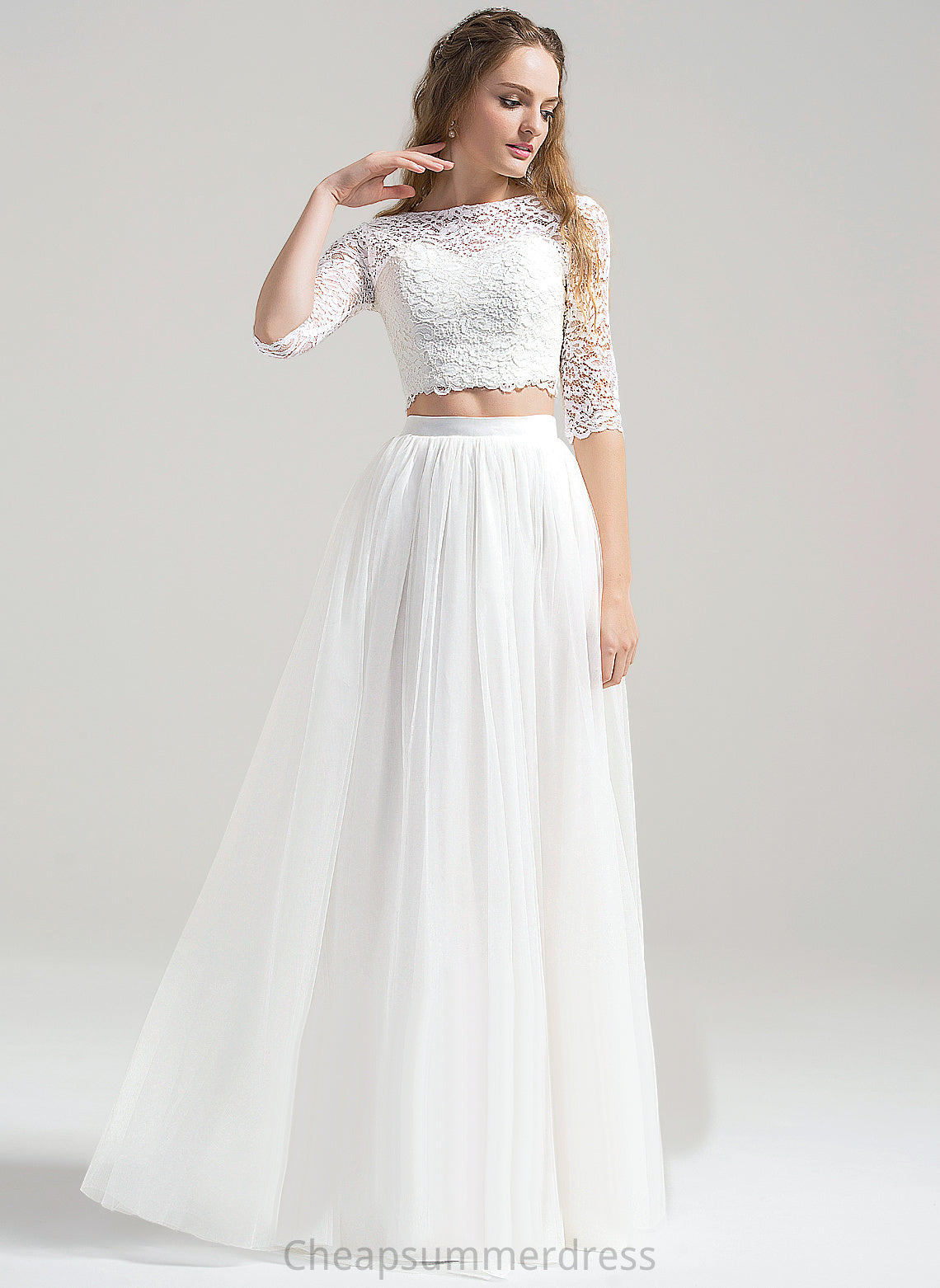 Tulle Lace Dress A-Line Wedding Anya Floor-Length Wedding Dresses