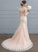 Court V-neck Trumpet/Mermaid Train Tulle Dress Olivia Lace Wedding Dresses Wedding