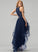 Beading Neck Scoop Ball-Gown/Princess Rachel Sequins Tulle Prom Dresses Asymmetrical With Lace