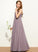 Madison A-Line V-neck Lace Floor-Length Junior Bridesmaid Dresses Chiffon