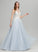 Aileen Ball-Gown/Princess Prom Dresses Tulle Floor-Length V-neck