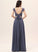 A-Line V-neck SplitFront Length Neckline Floor-Length Silhouette Embellishment Fabric Haleigh Natural Waist Sleeveless