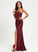 Prom Dresses Sequined Sequins Novia Floor-Length Sheath/Column One-Shoulder With Ruffle