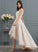 Lace Dress Iliana Tulle A-Line V-neck Bow(s) Wedding Dresses With Asymmetrical Wedding