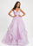 Sweep Organza Train Prom Dresses Braelyn V-neck Ball-Gown/Princess