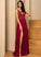 Neckline Embellishment Length Lace Floor-Length Fabric Sequins A-Line Silhouette V-neck SplitFront Lexie