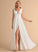 Emily Front Chiffon V-neck Floor-Length With Dress Wedding Dresses Split Wedding A-Line