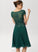 Sequins Embellishment ScoopNeck Neckline Fabric Silhouette A-Line Length Knee-Length Liliana Sleeveless Natural Waist