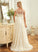 A-Line Wedding Dresses Neck Wedding Tulle Scoop Dress Sweep Train Ruffle Lace With Desiree Lace